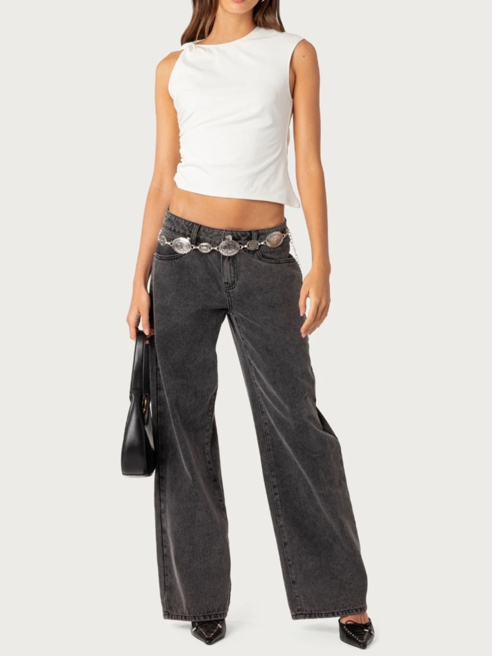 Edikted Raelynn Washed Low Rise Baggy Jeans – Size Small - Picture 2 of 7
